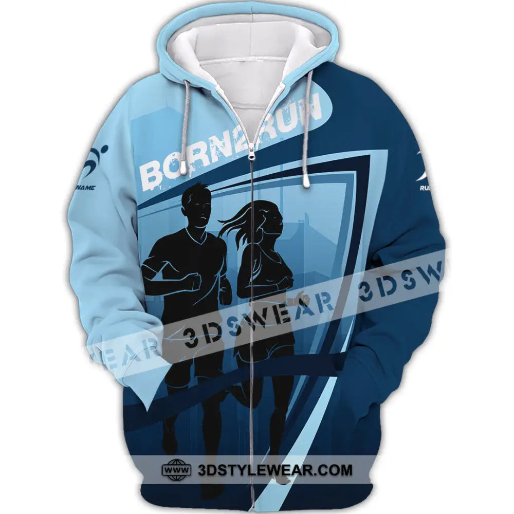 Unisex Shirt - Custom Born To Run 3D Shirt - Zipper Hoodie / S - T-shirt