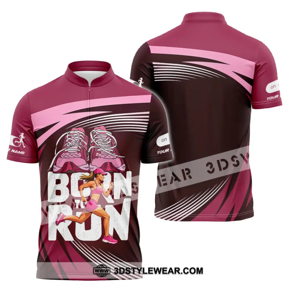 Unisex Shirt - Custom Born To Run 3D Shirt - Zipper Polo Shirt / S - T-shirt