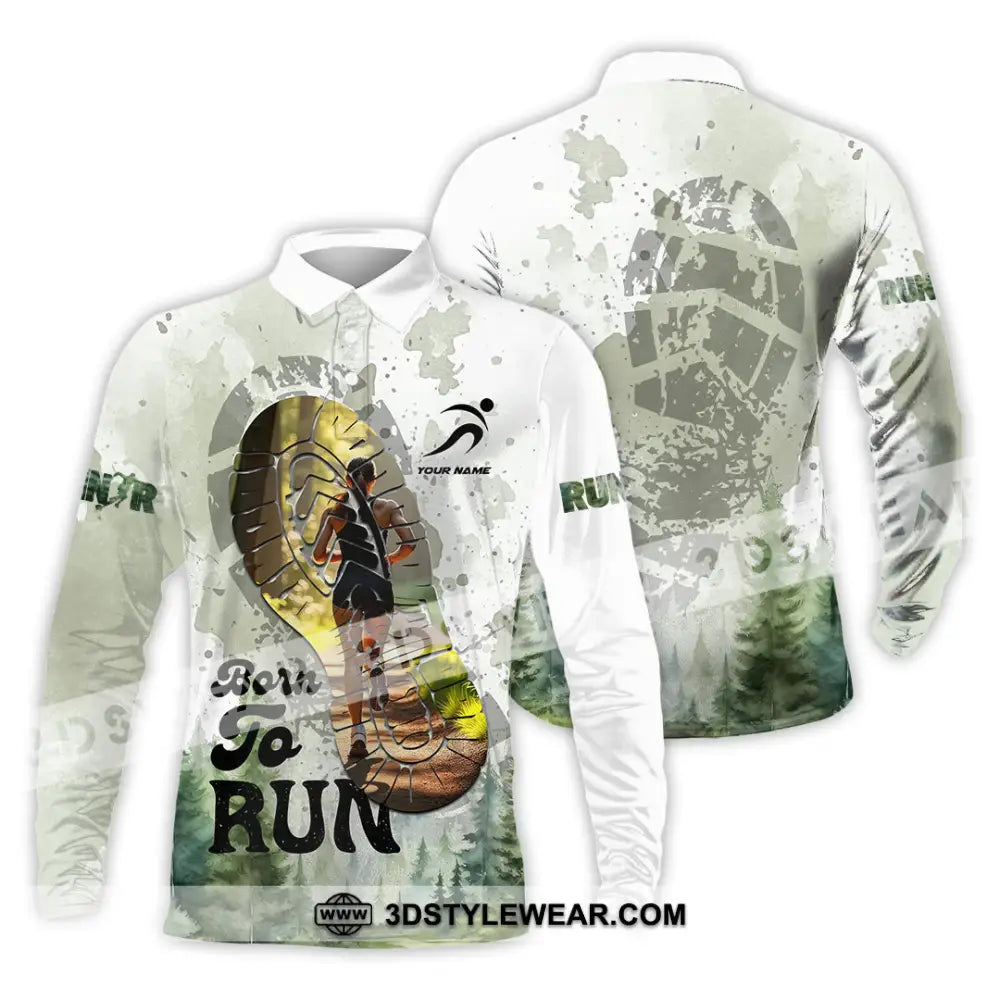 Unisex Shirt - Custom Born To Run Shirt - Long Sleeve Polo / S - T-shirt