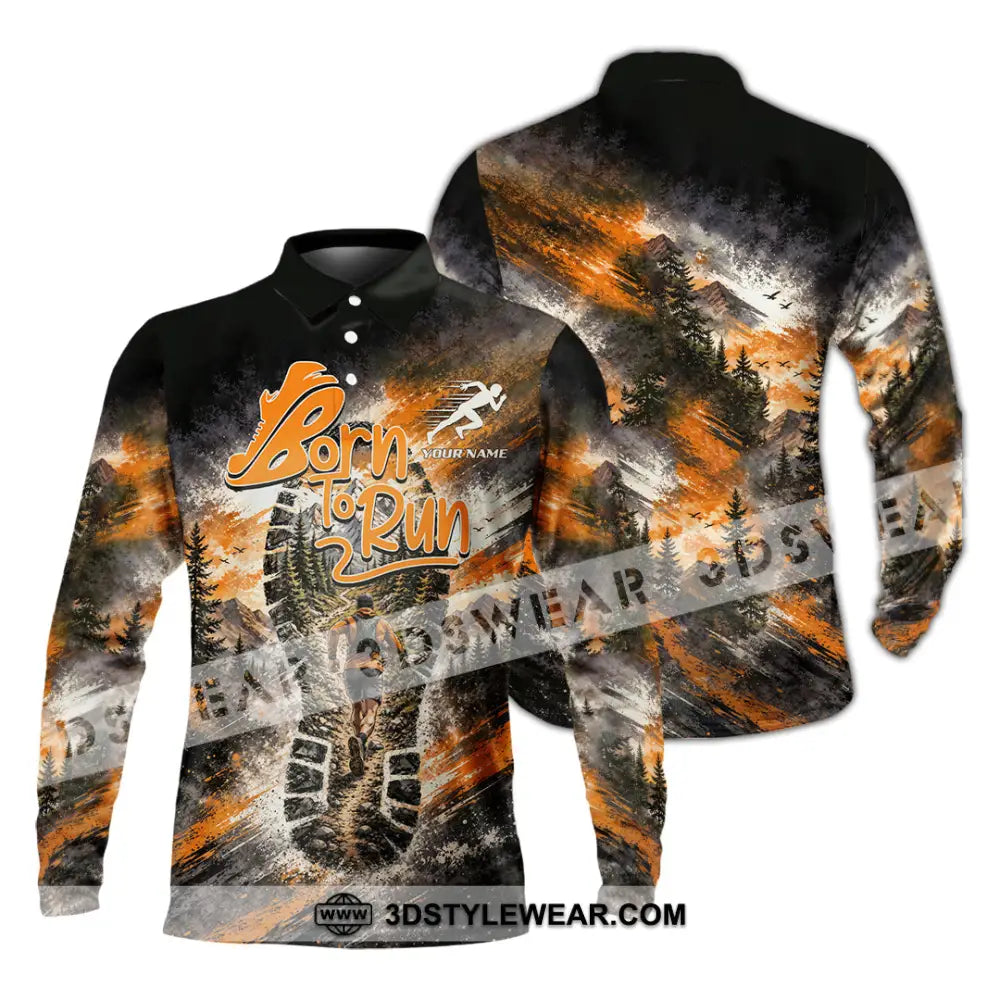 Unisex Shirt - Custom Born To Run Shirt - Long Sleeve Polo / S - T-shirt
