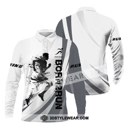Unisex Shirt - Custom Born To Run Shirt - Long Sleeve Polo / S - T-shirt