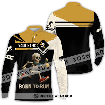 Unisex Shirt - Custom Born To Run Running Lover Sport Shirt - Long Sleeve Polo / S - T-shirt