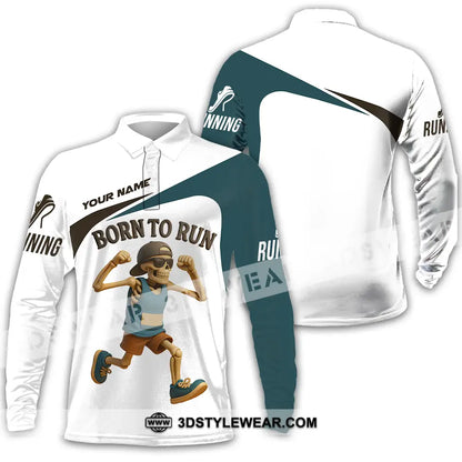 Unisex Shirt - Custom Born To Run Running Lover Sport Shirt - Long Sleeve Polo / S - T-shirt
