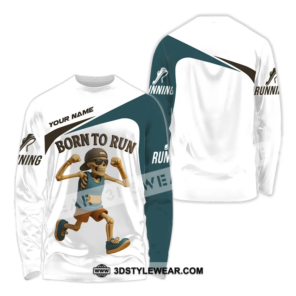 Unisex Shirt - Custom Born To Run Running Lover Sport Shirt - Long Sleeve Shirt / S - T-shirt