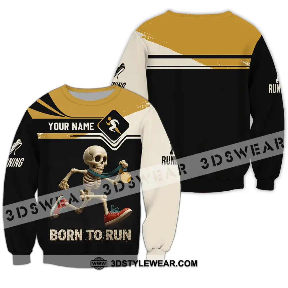 Unisex Shirt - Custom Born To Run Running Lover Sport Shirt - Long Sleeve / S - T-shirt