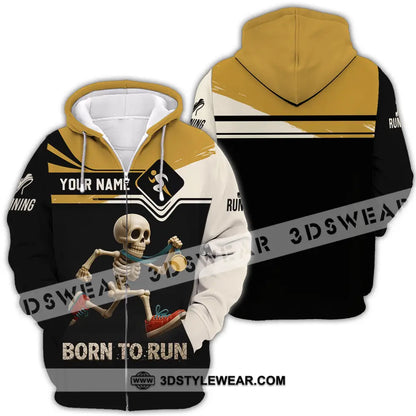 Unisex Shirt - Custom Born To Run Running Lover Sport Shirt - Zipper Hoodie / S - T-shirt