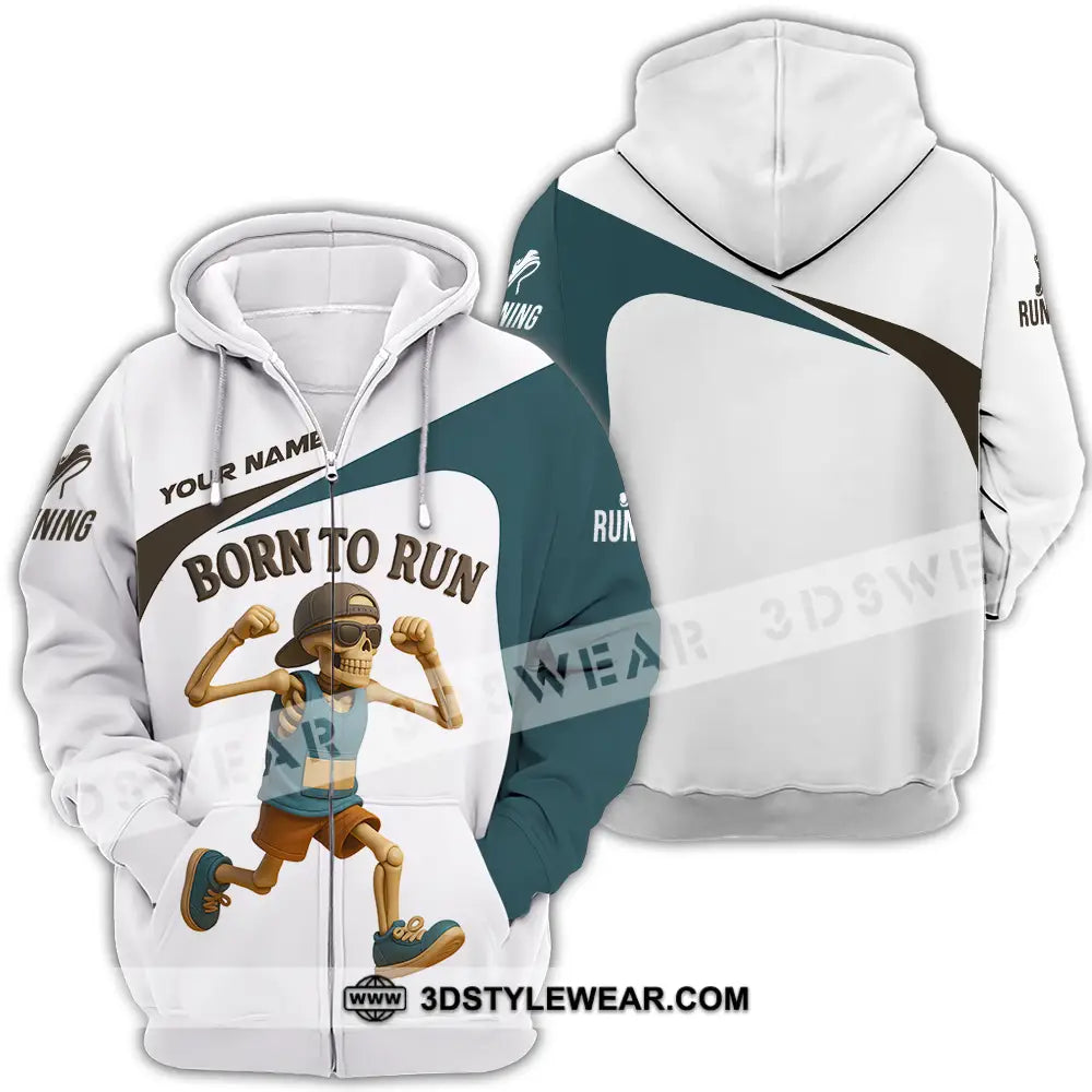 Unisex Shirt - Custom Born To Run Running Lover Sport Shirt - Zipper Hoodie / S - T-shirt