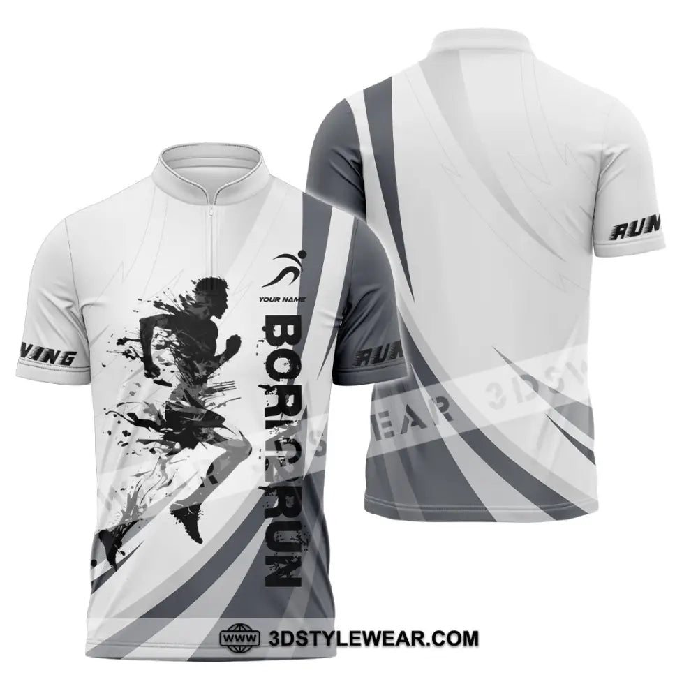 Unisex Shirt - Custom Born To Run Shirt - Zipper Polo Shirt / S - T-shirt