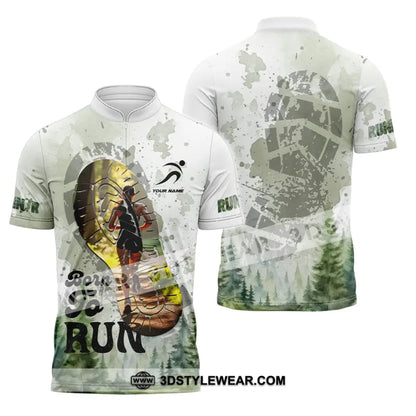 Unisex Shirt - Custom Born To Run Shirt - Zipper Polo Shirt / S - T-shirt
