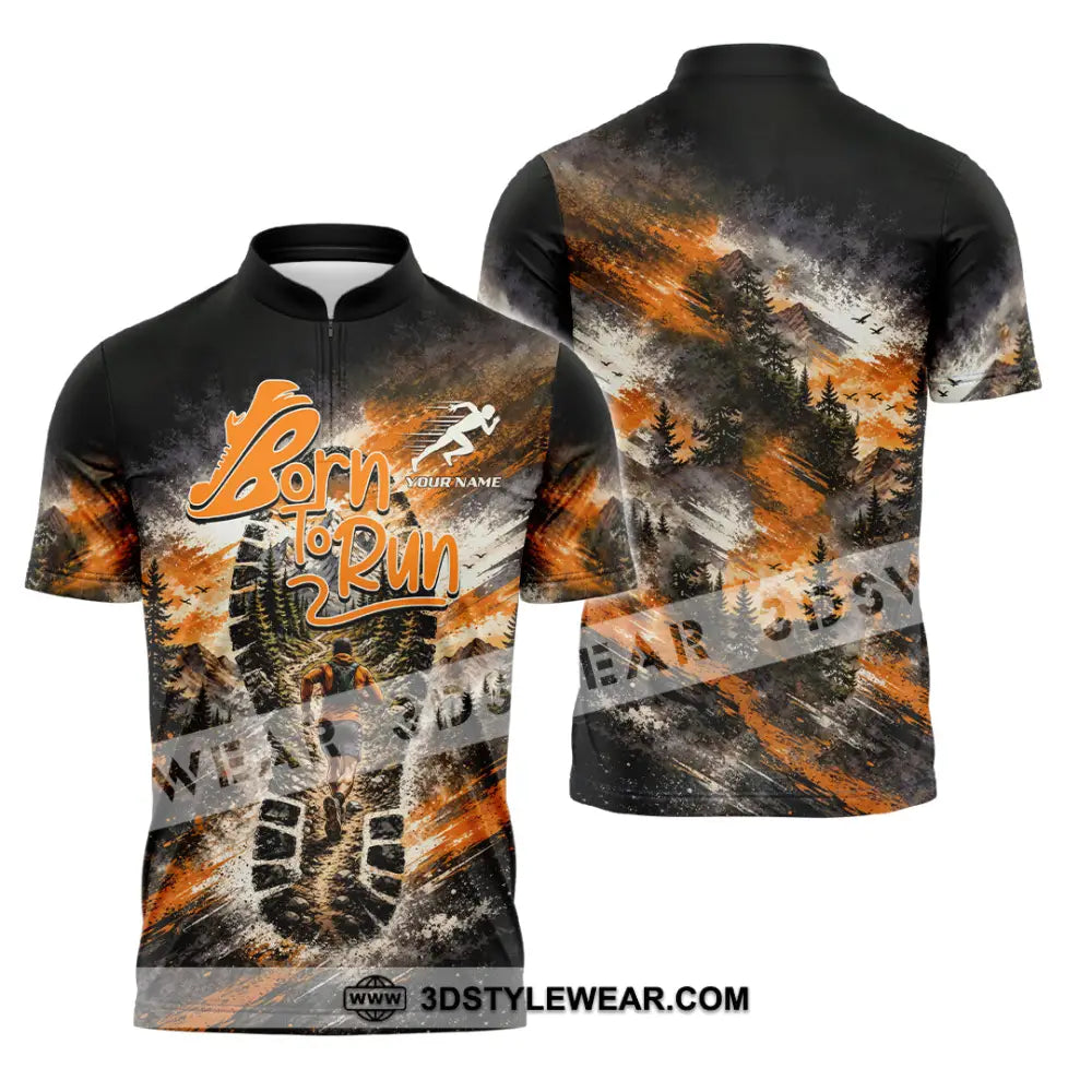 Unisex Shirt - Custom Born To Run Shirt - Zipper Polo Shirt / S - T-shirt