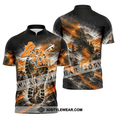 Unisex Shirt - Custom Born To Run Shirt - Zipper Polo Shirt / S - T-shirt