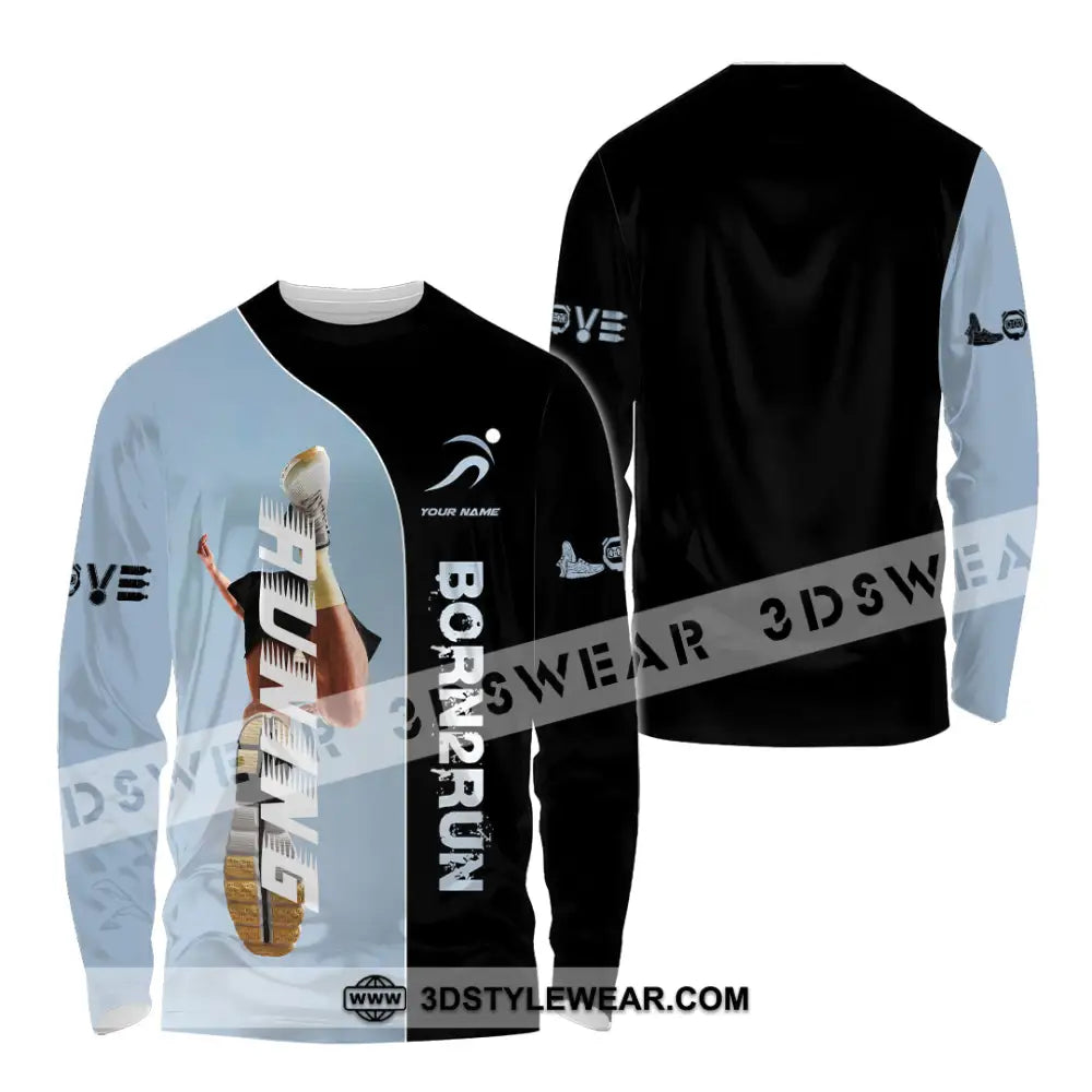 Unisex Shirt - Custom Born To Running Shirt - Long Sleeve Shirt / S - T-shirt