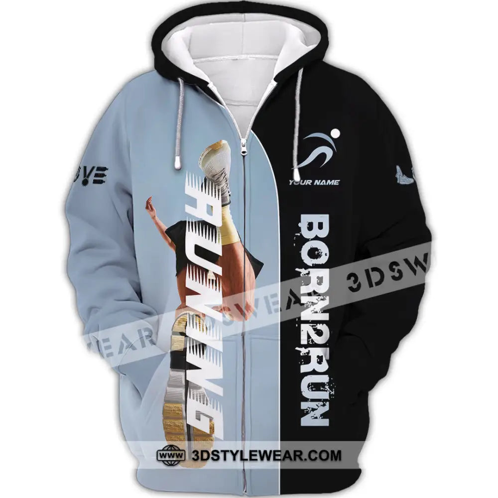 Unisex Shirt - Custom Born To Running Shirt - Zipper Hoodie / S - T-shirt