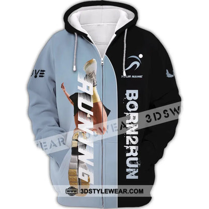 Unisex Shirt - Custom Born To Running Shirt - Zipper Hoodie / S - T-shirt