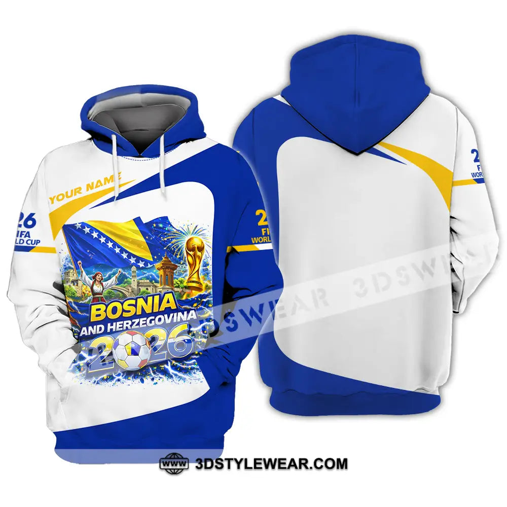 Unisex Shirt - Custom Bosnia And Herzegovina World Cup 2026 3D Shirt - Hoodie / S - T-shirt
