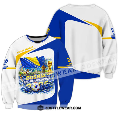 Unisex Shirt - Custom Bosnia And Herzegovina World Cup 2026 3D Shirt - Long Sleeve / S - T-shirt