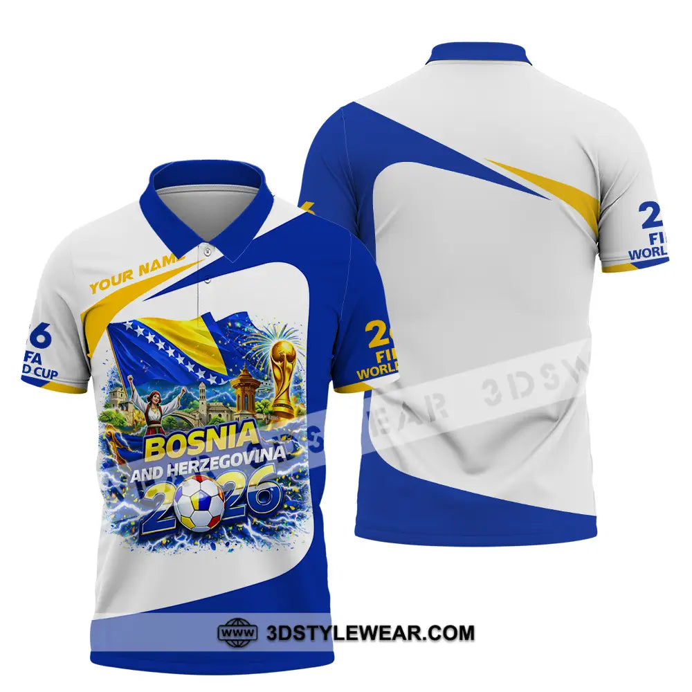 Unisex Shirt - Custom Bosnia And Herzegovina World Cup 2026 3D Shirt - Polo Shirt / S - T-shirt