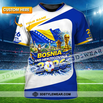 Unisex Shirt - Custom Bosnia And Herzegovina World Cup 2026 3D Shirt - T-shirt
