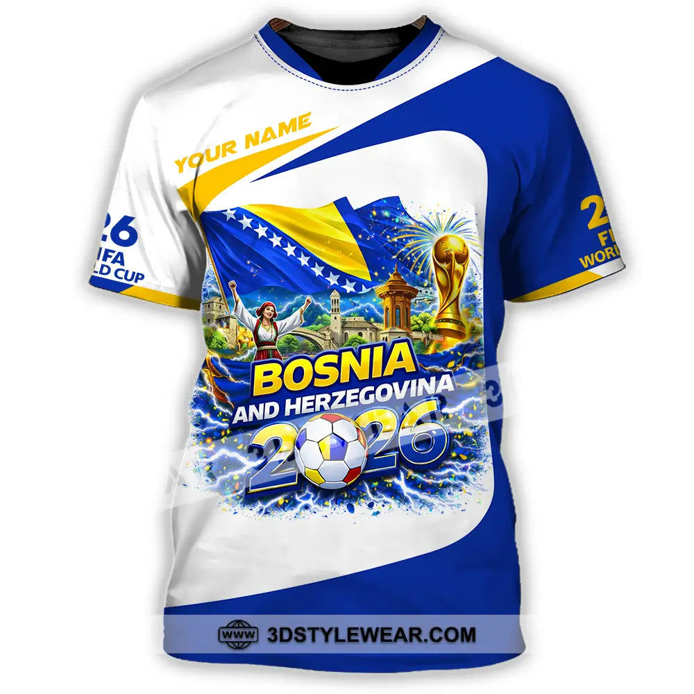 Unisex Shirt - Custom Bosnia And Herzegovina World Cup 2026 3D Shirt - T-Shirt / S - T-shirt