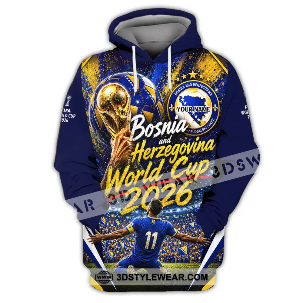 Unisex Shirt - Custom Bosnia And Herzegovina World Cup 2026 Shirt - Hoodie / S - T-shirt