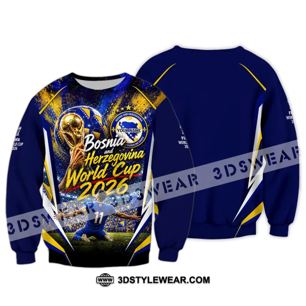 Unisex Shirt - Custom Bosnia And Herzegovina World Cup 2026 Shirt - Long Sleeve / S - T-shirt