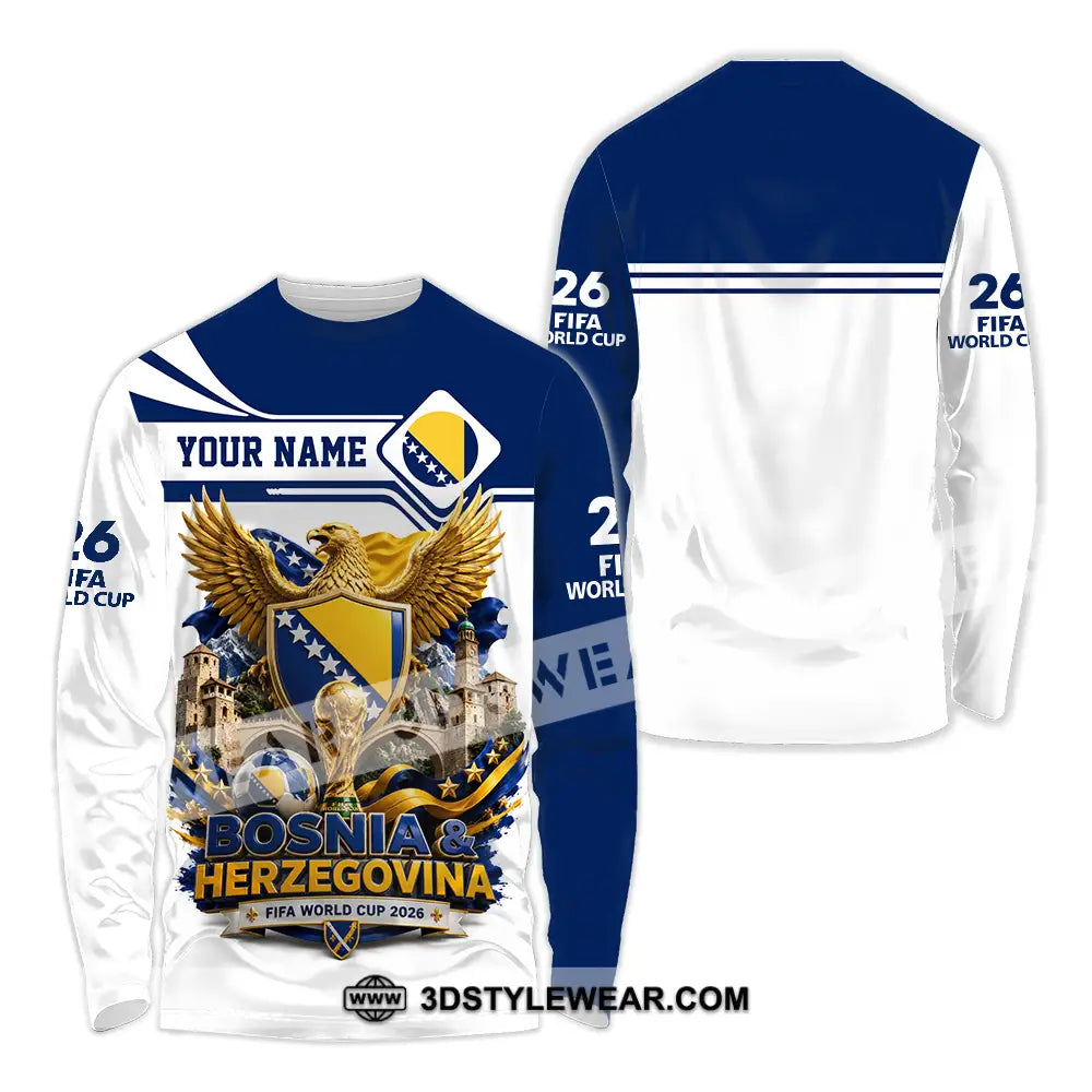Unisex Shirt - Custom Bosnia And Herzegovina World Cup 2026 Shirt - Long Sleeve Shirt / S - T-shirt