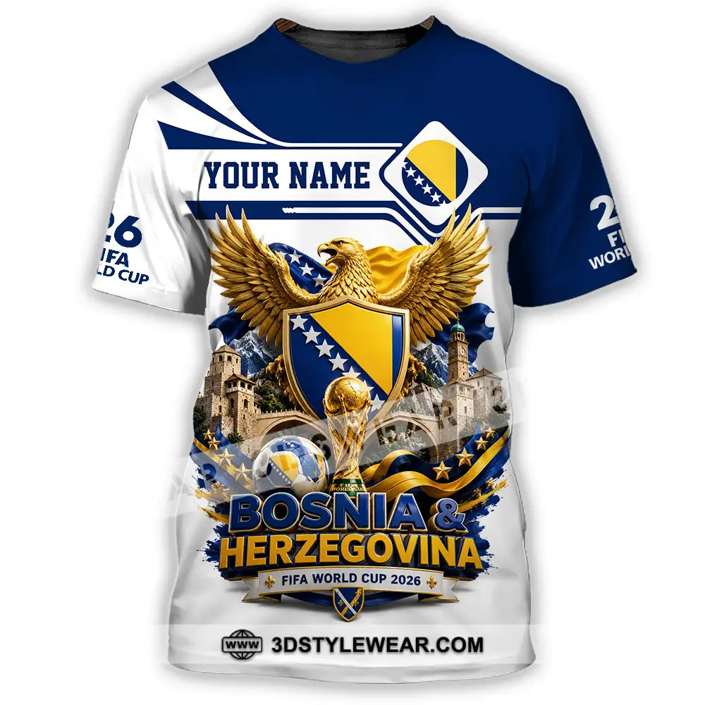 Unisex Shirt - Custom Bosnia And Herzegovina World Cup 2026 Shirt - T-Shirt / S - T-shirt