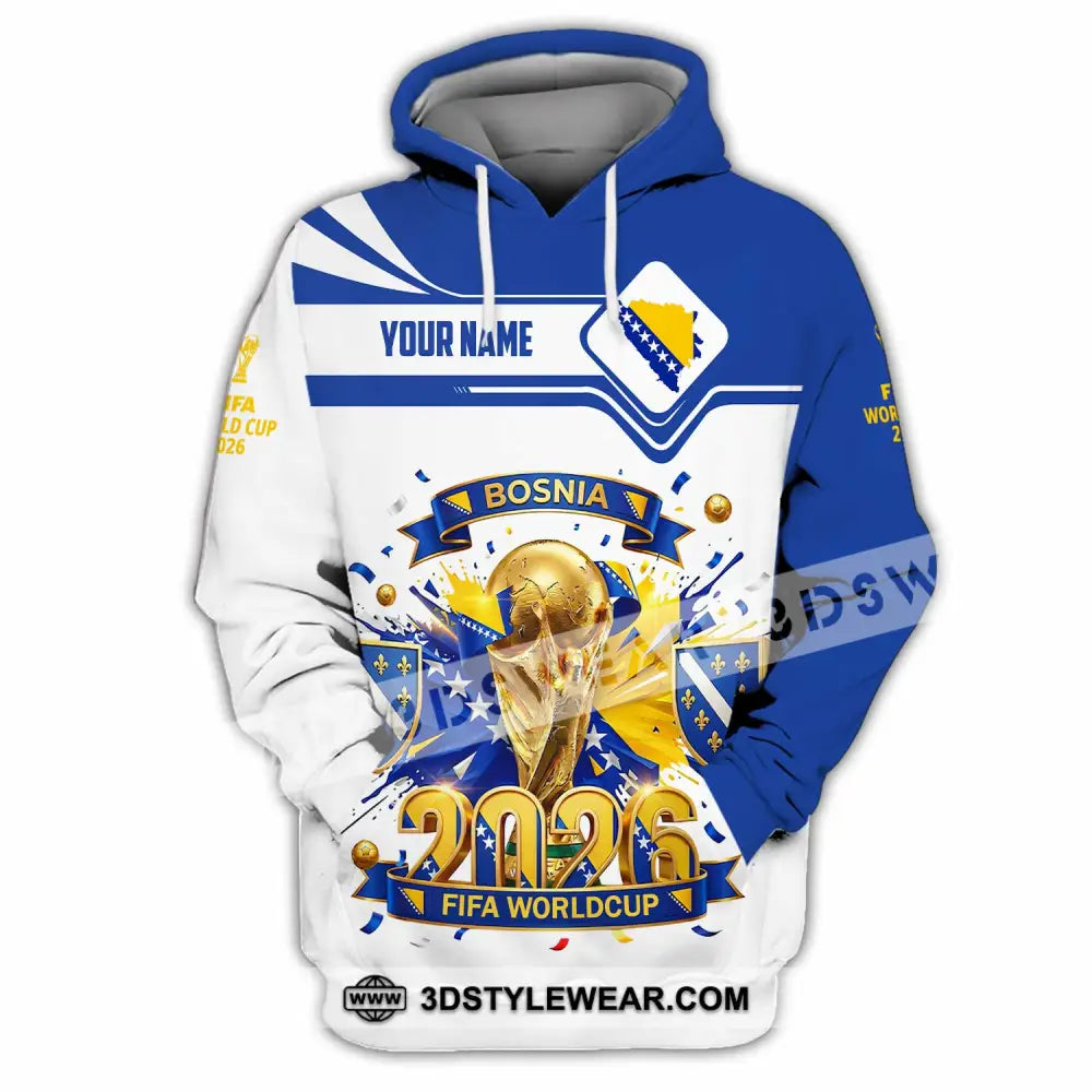 Unisex Shirt - Custom Bosnia World Cup 2026 3D Shirt - Hoodie / S - T-shirt
