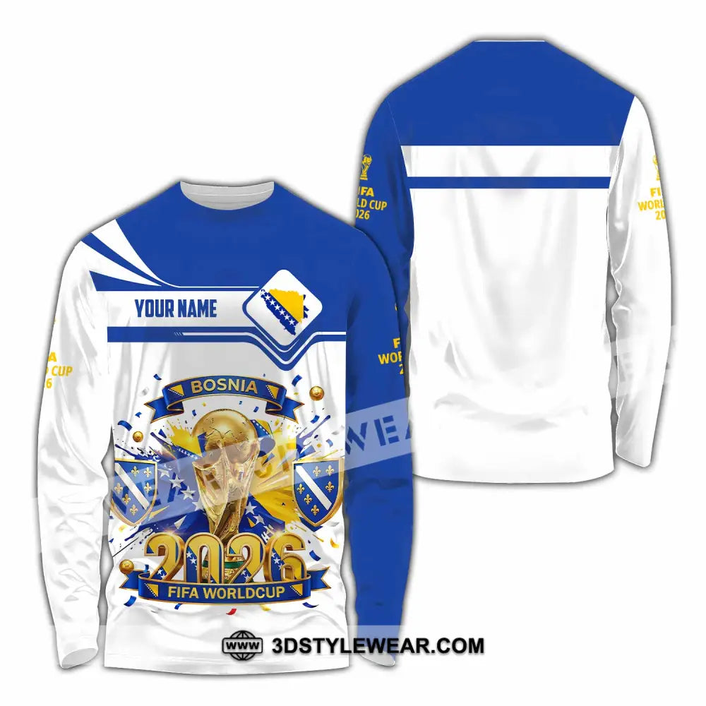 Unisex Shirt - Custom Bosnia World Cup 2026 3D Shirt - Long Sleeve Shirt / S - T-shirt
