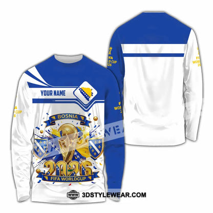 Unisex Shirt - Custom Bosnia World Cup 2026 3D Shirt - Long Sleeve Shirt / S - T-shirt