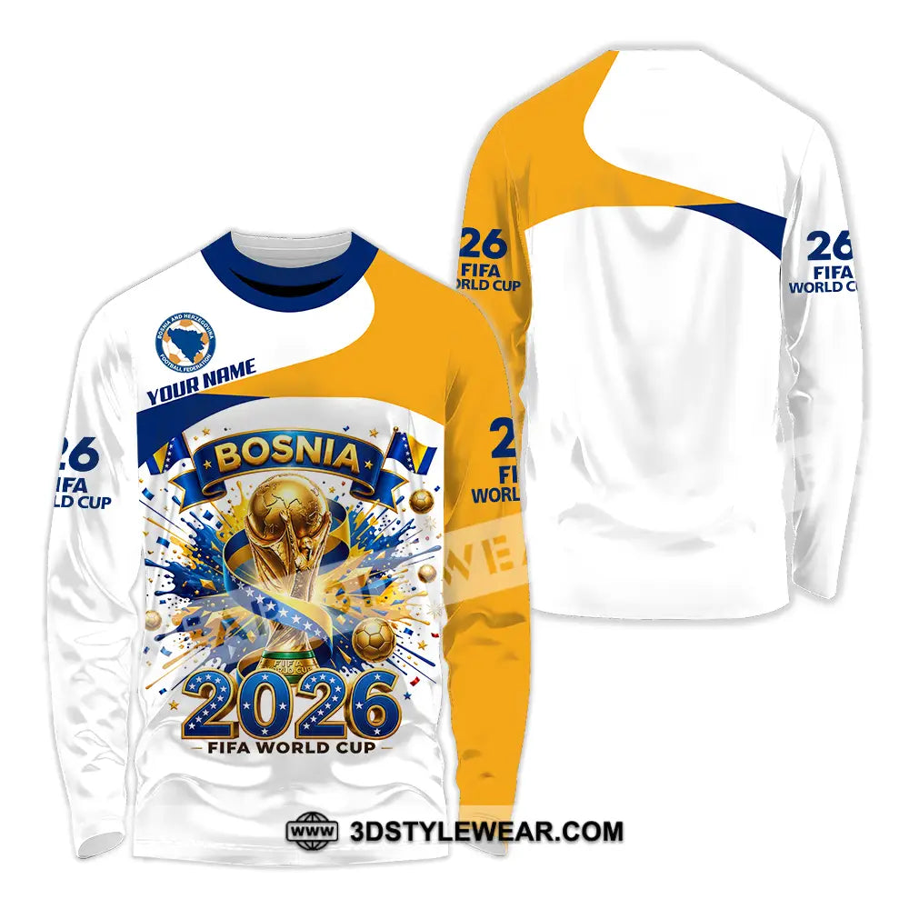 Unisex Shirt - Custom Bosnia World Cup 2026 3D Shirt - Long Sleeve Shirt / S - T-shirt