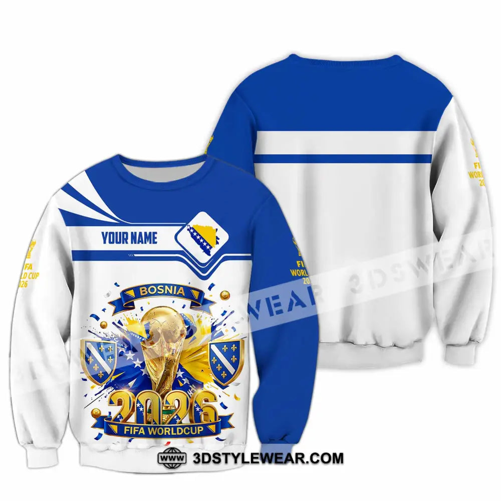 Unisex Shirt - Custom Bosnia World Cup 2026 3D Shirt - Long Sleeve / S - T-shirt