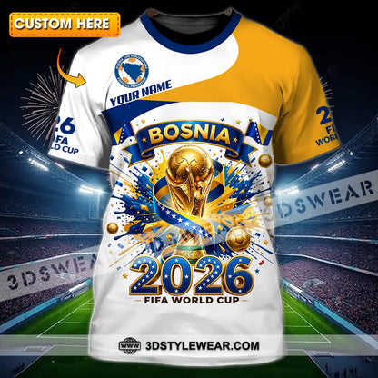 Unisex Shirt - Custom Bosnia World Cup 2026 3D Shirt - T-shirt