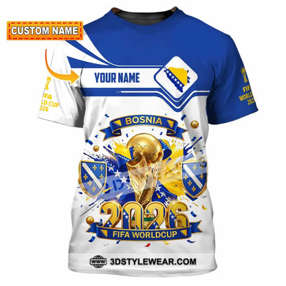 Unisex Shirt - Custom Bosnia World Cup 2026 3D Shirt - T-shirt