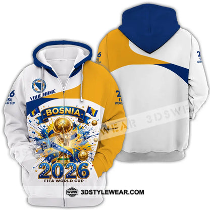 Unisex Shirt - Custom Bosnia World Cup 2026 3D Shirt - Zipper Hoodie / S - T-shirt