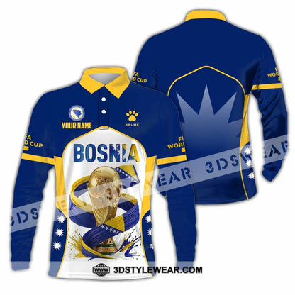 Unisex Shirt - Custom Bosnia World Cup 2026 Shirt - Long Sleeve Polo / S - T-shirt