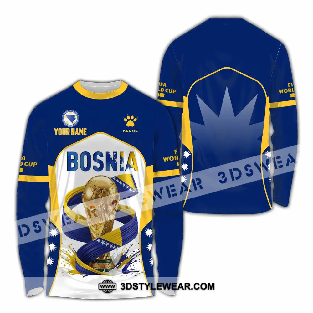 Unisex Shirt - Custom Bosnia World Cup 2026 Shirt - Long Sleeve Shirt / S - T-shirt