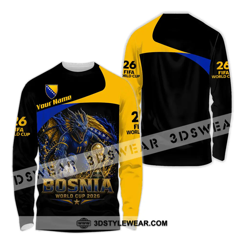Unisex Shirt - Custom Bosnia World Cup 2026 Shirt - Long Sleeve Shirt / S - T-shirt