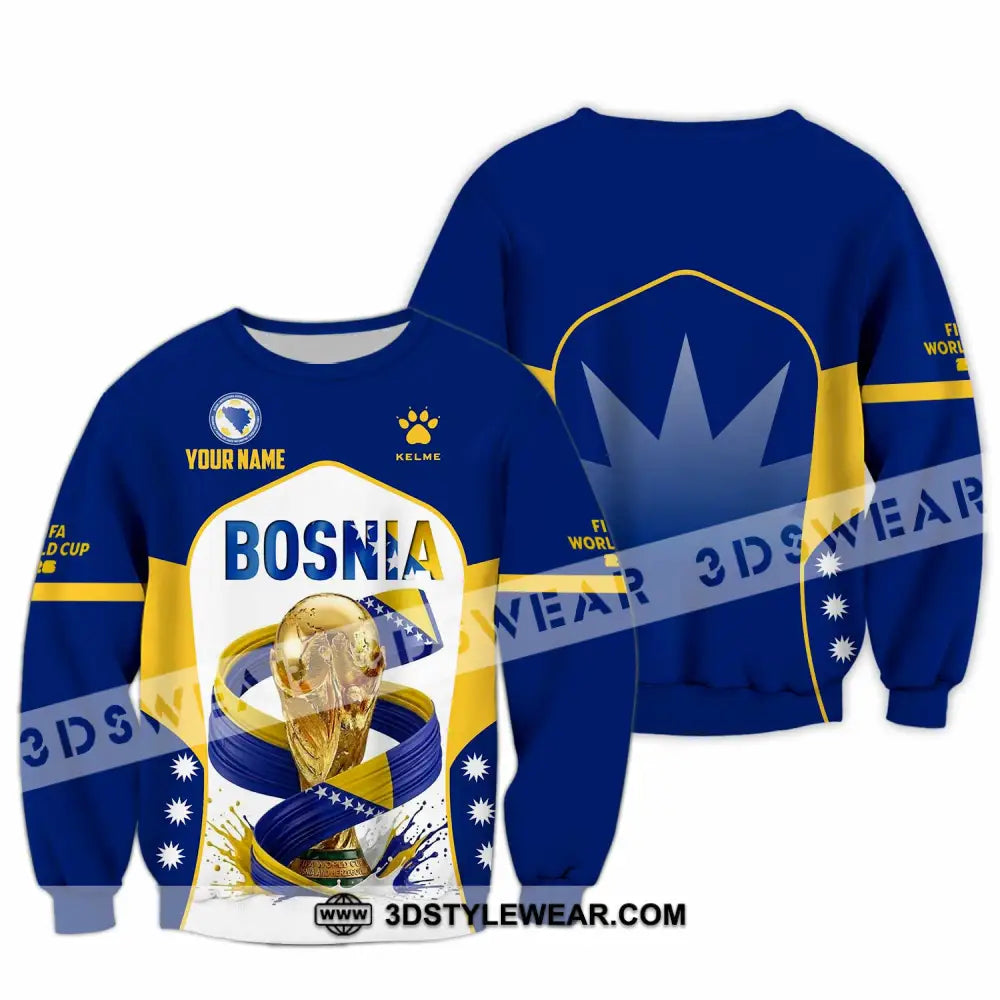 Unisex Shirt - Custom Bosnia World Cup 2026 Shirt - Long Sleeve / S - T-shirt