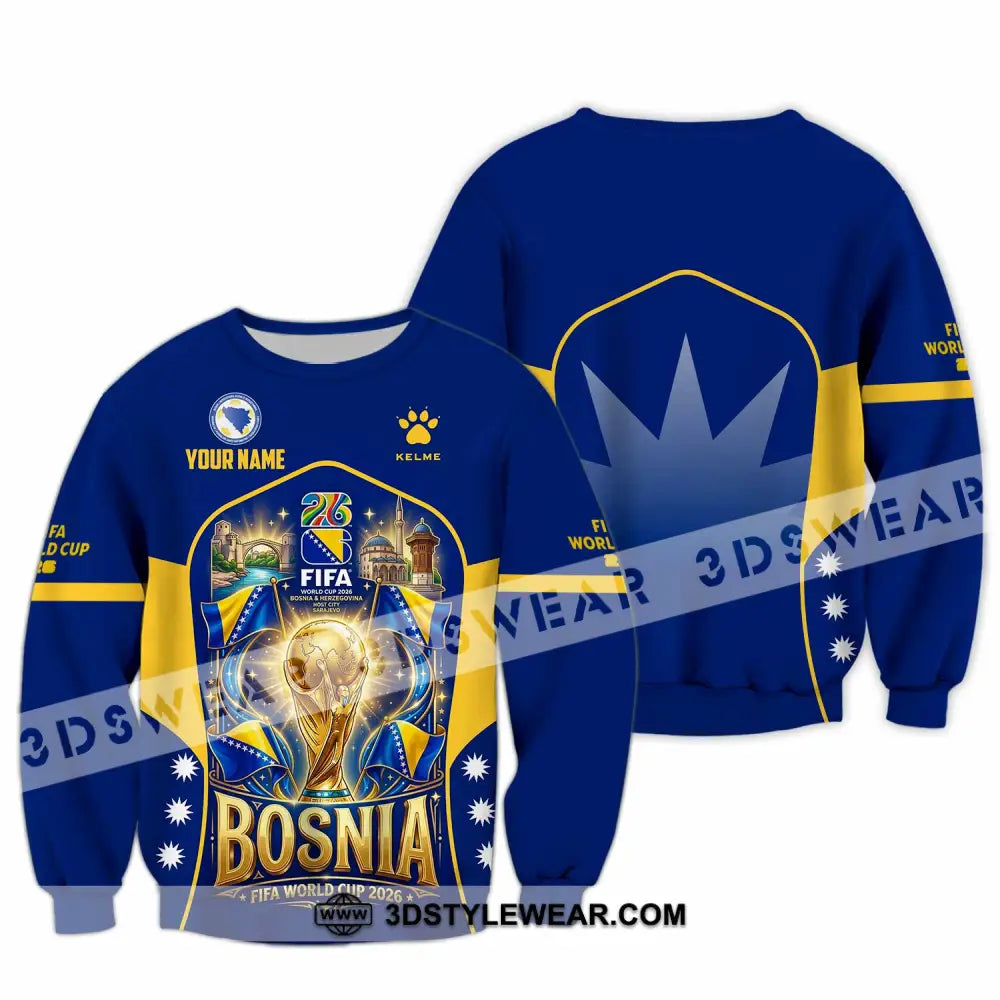 Unisex Shirt - Custom Bosnia World Cup 2026 Shirt - Long Sleeve / S - T-shirt