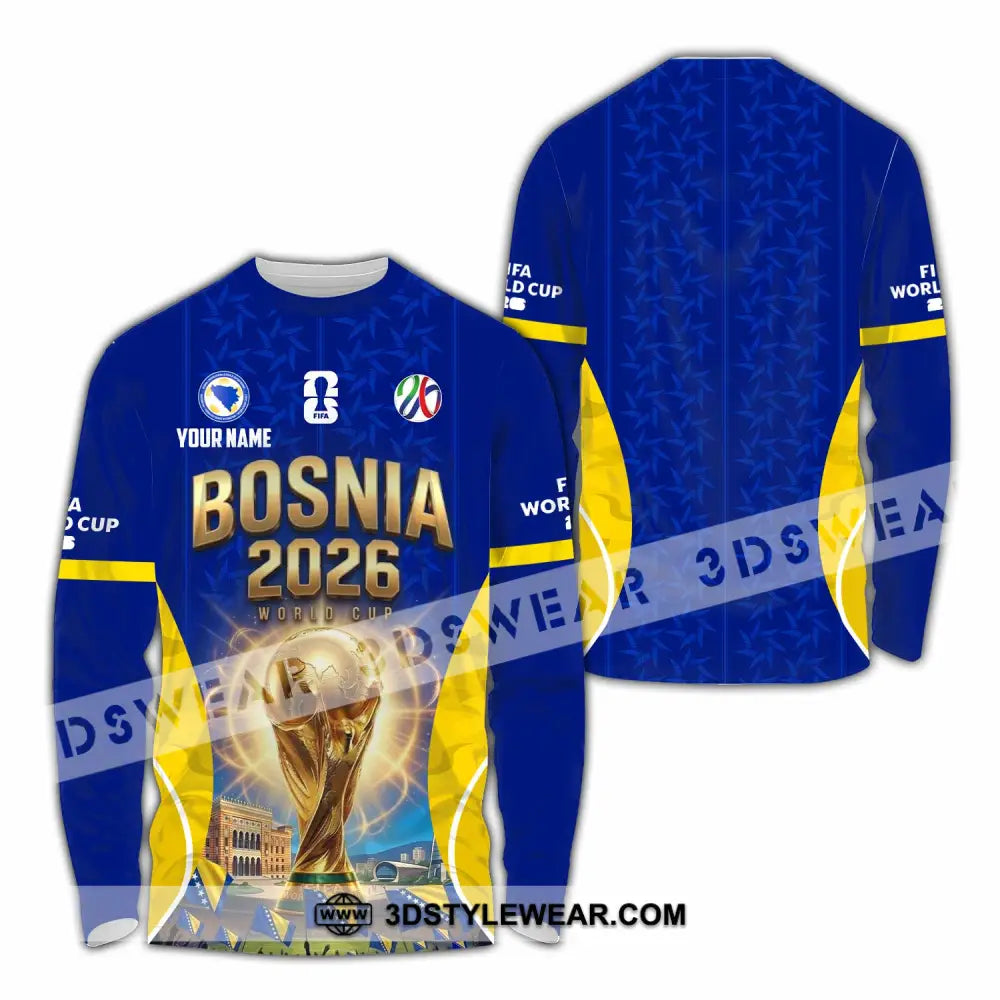 Unisex Shirt - Custom Bosnia World Cup 2026 Shirt - Long Sleeve Shirt / S - T-shirt