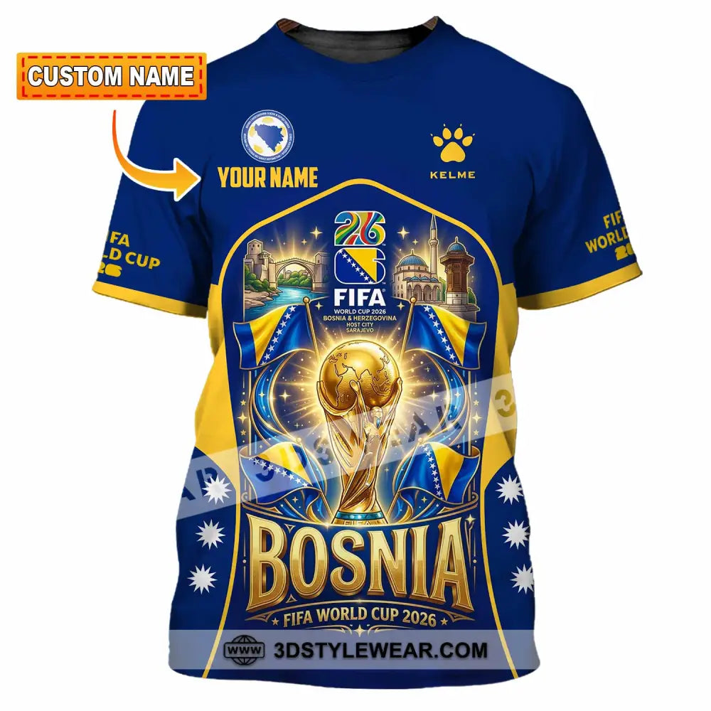 Unisex Shirt - Custom Bosnia World Cup 2026 Shirt - T-shirt