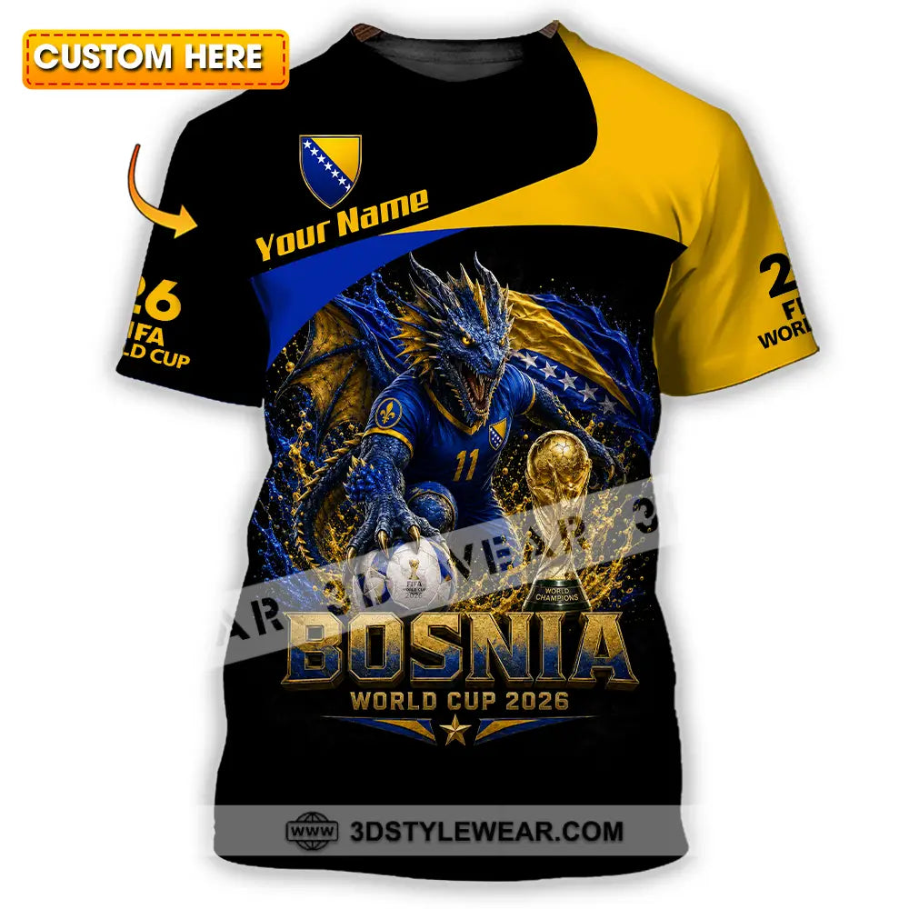 Unisex Shirt - Custom Bosnia World Cup 2026 Shirt - T-shirt
