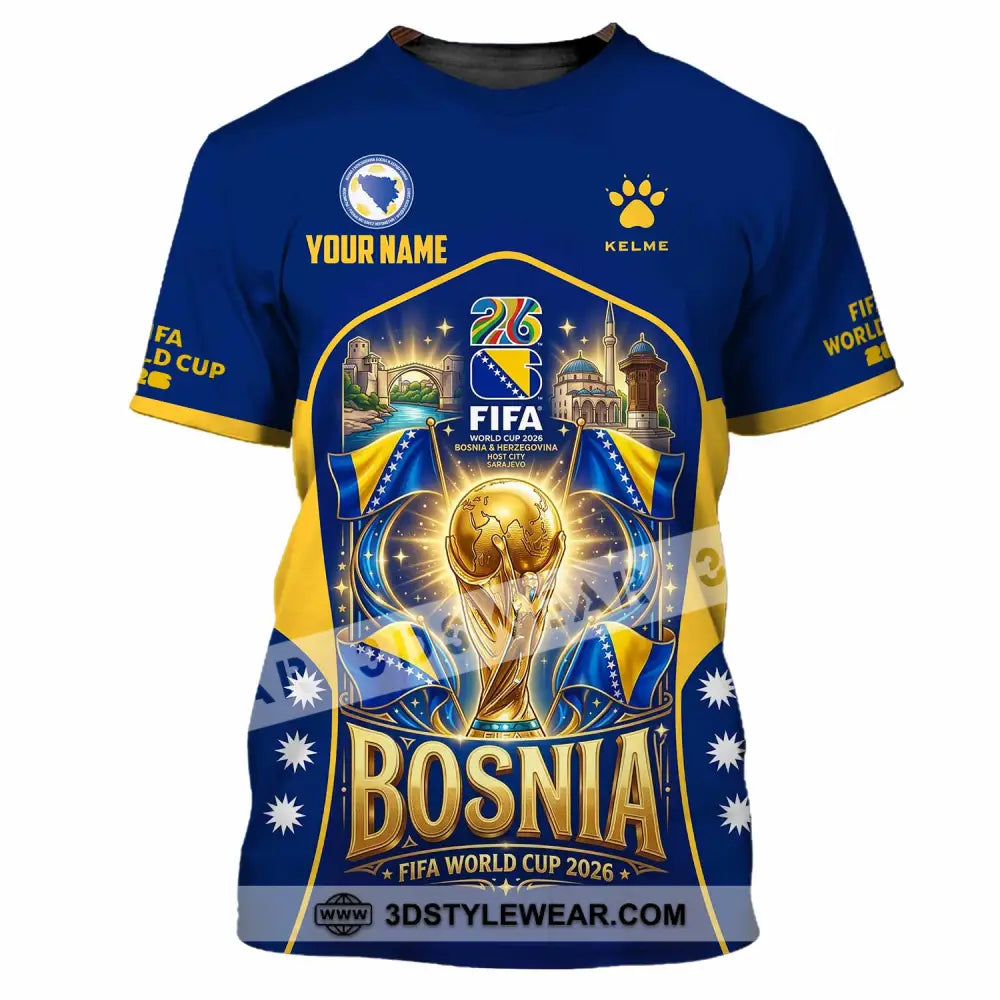 Unisex Shirt - Custom Bosnia World Cup 2026 Shirt - T-Shirt / S - T-shirt