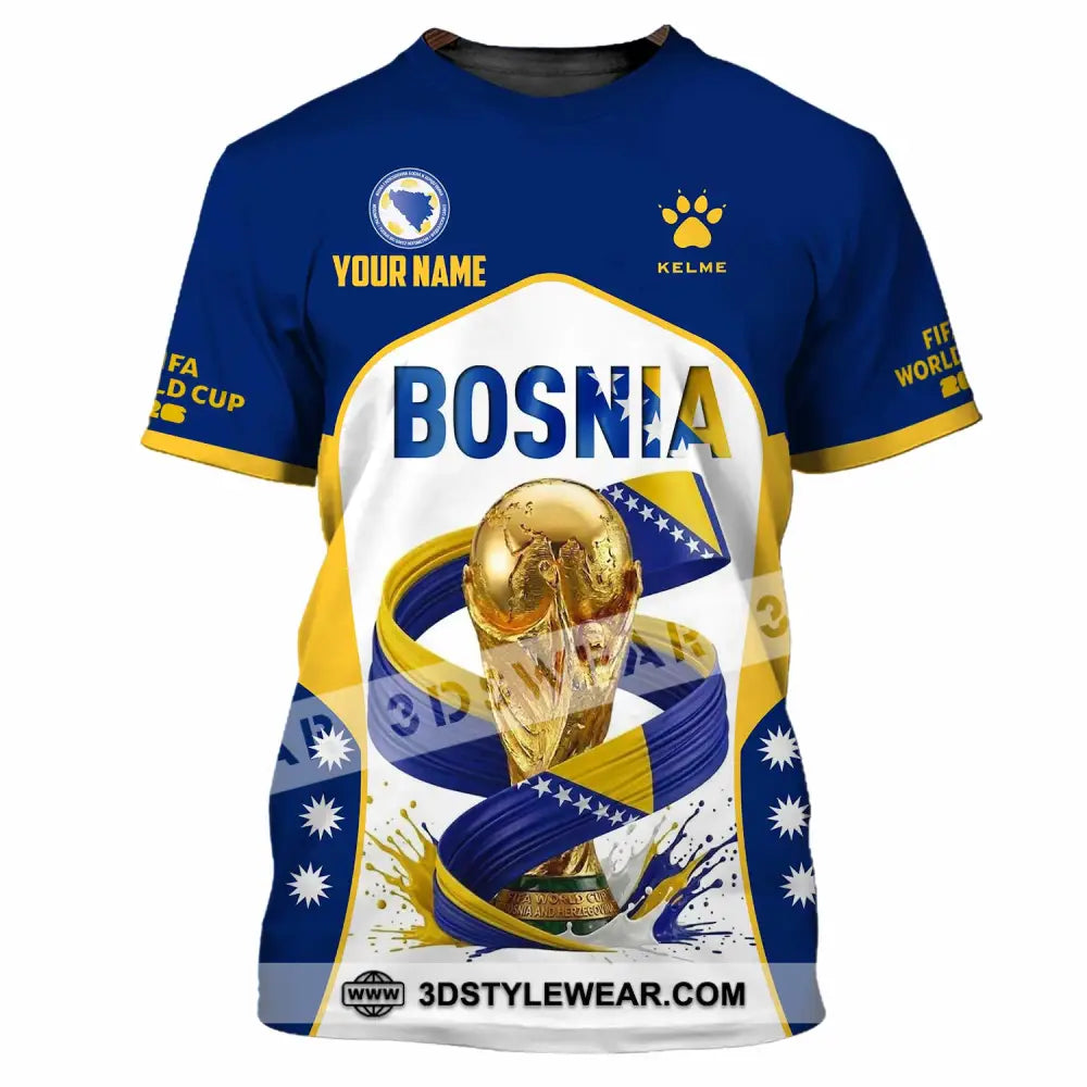 Unisex Shirt - Custom Bosnia World Cup 2026 Shirt - T-Shirt / S - T-shirt