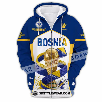 Unisex Shirt - Custom Bosnia World Cup 2026 Shirt - Zipper Hoodie / S - T-shirt