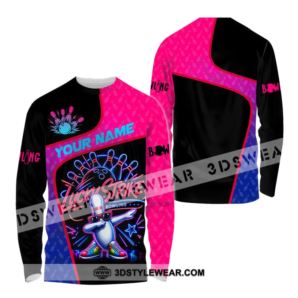 Unisex Shirt - Custom Bowling Lucky Strike Shirt - Long Sleeve Shirt / S - T-shirt