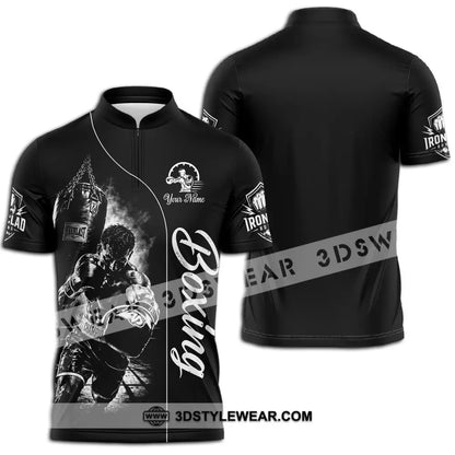 Unisex Shirt - Custom Boxing Shirt - Zipper Polo Shirt / S - T-shirt