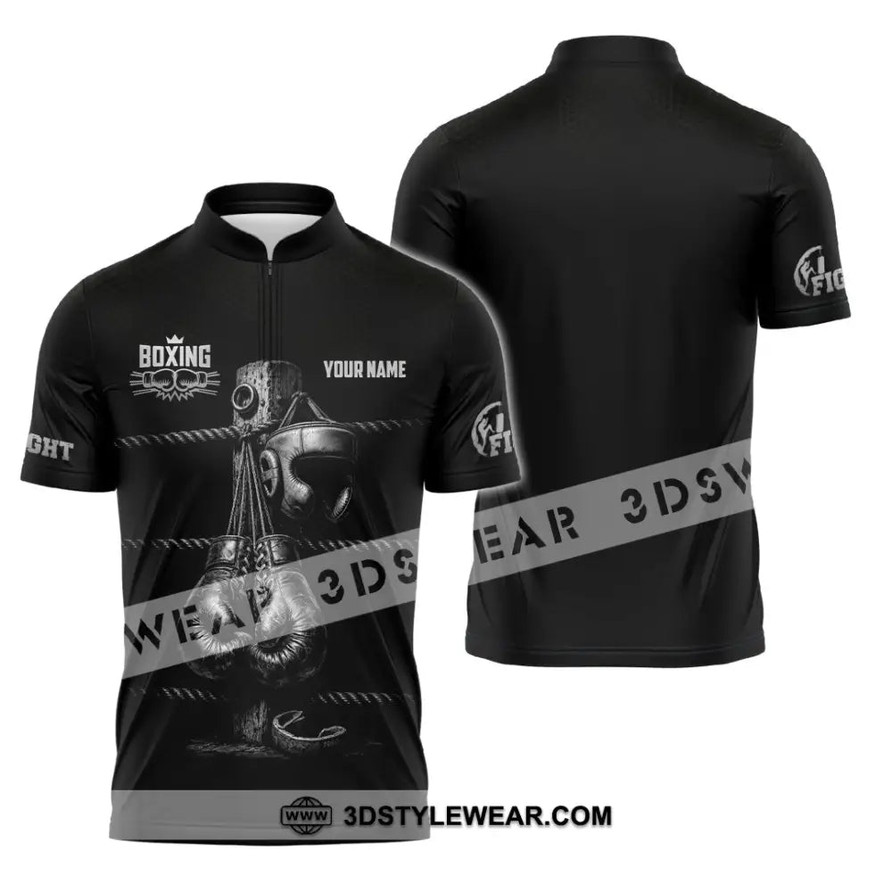 Unisex Shirt - Custom Boxing Shirt - Zipper Polo Shirt / S - T-shirt