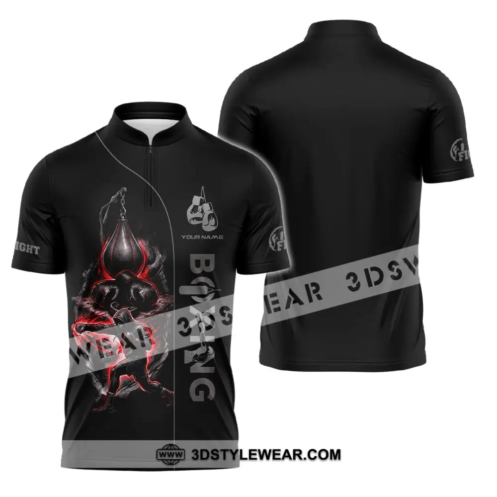 Unisex Shirt - Custom Boxing Shirt - Zipper Polo Shirt / S - T-shirt